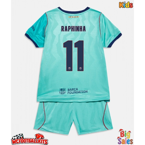 Barcelona Raphinha Belloli #11 Replica Third Stadium Kit for Kids 2026-27 Short Sleeve (+ pants)
